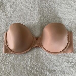 Women's 34D VICTORIA'S SECRET Multi-Way Nude Strapless Underwire Bra